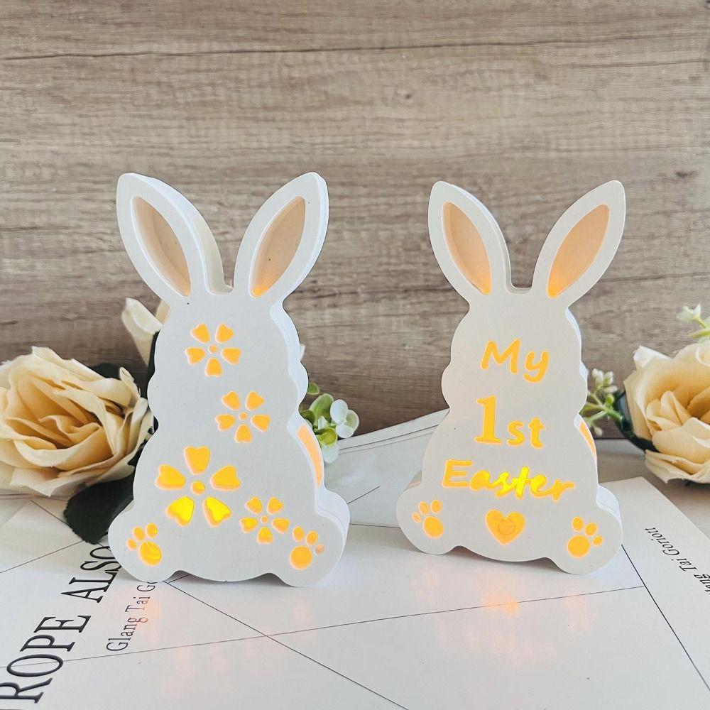 Cartoon Bunny Plaster Drop Glue Mold Hollow Rabbit Lamp Box Mold Easter Ornament