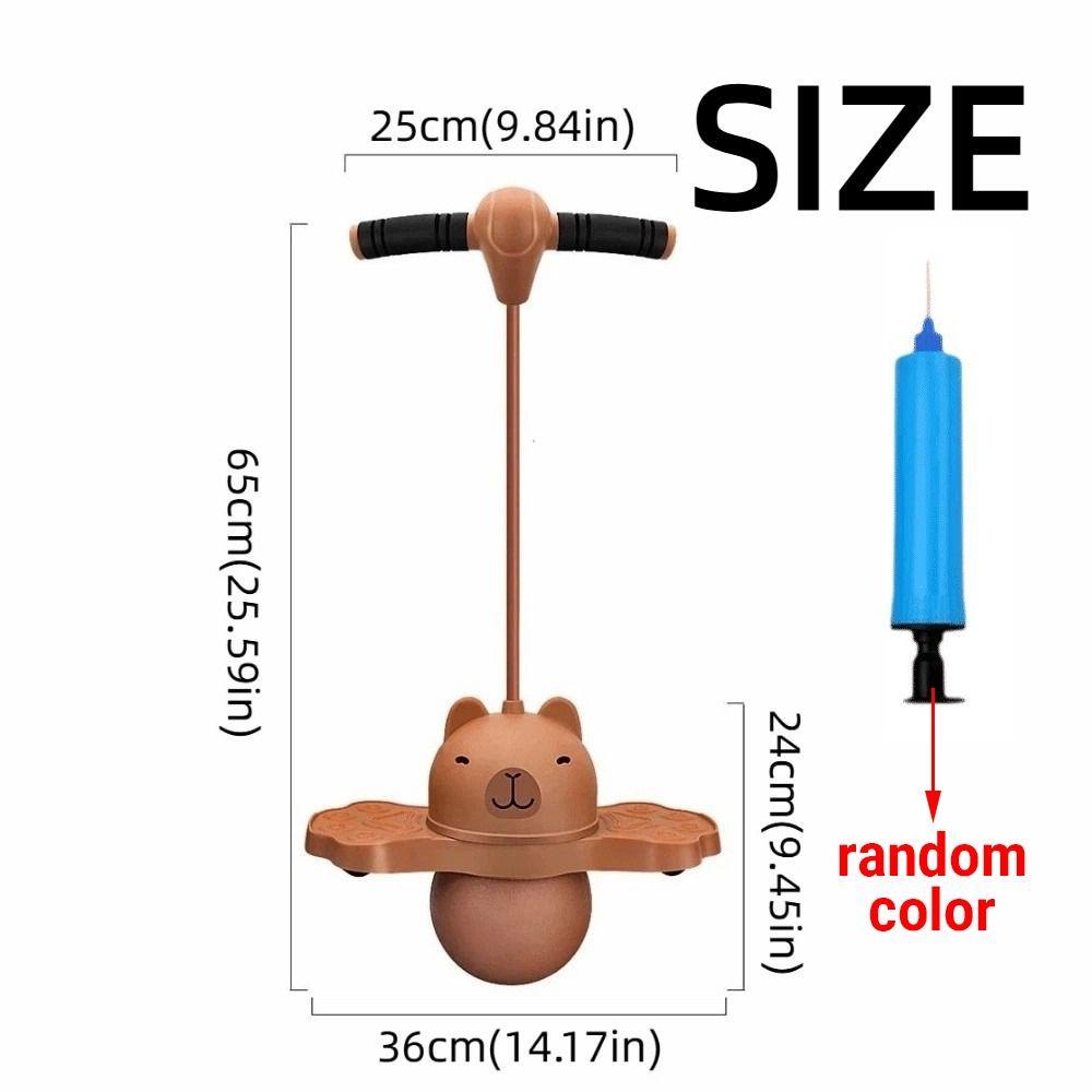 Thicken Capibara Jumping Ball Toys Increase High Inflatable Outdoor Bouncing Ball Light Up Adjustable Grip Kids' Bouncy Ball