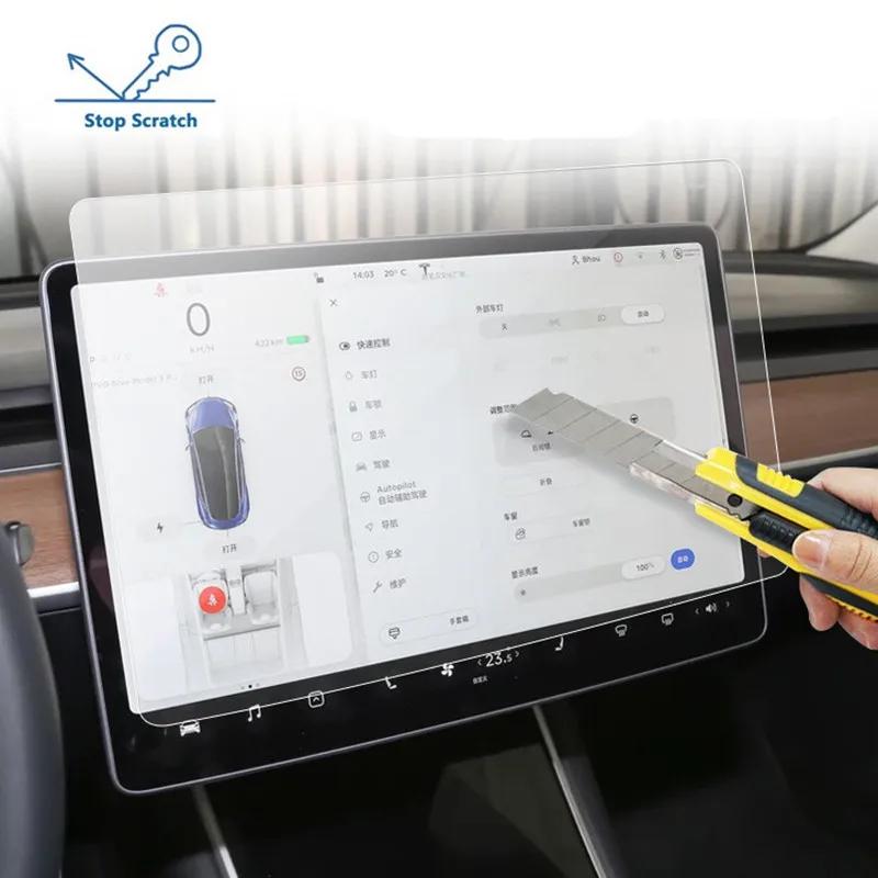 Auto-Navigations-Touchscreen Gehärtetes Glas Schutzfolie für Mittelkonsole Touchscreen Schutzfolie für Tesla Model 3 S X Zubehör