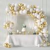 Wedding Anniversary Decor Balloons Garland White Gold Confetti Balloon Arch Kit Bride Shower Birthday Party Decoration Globos