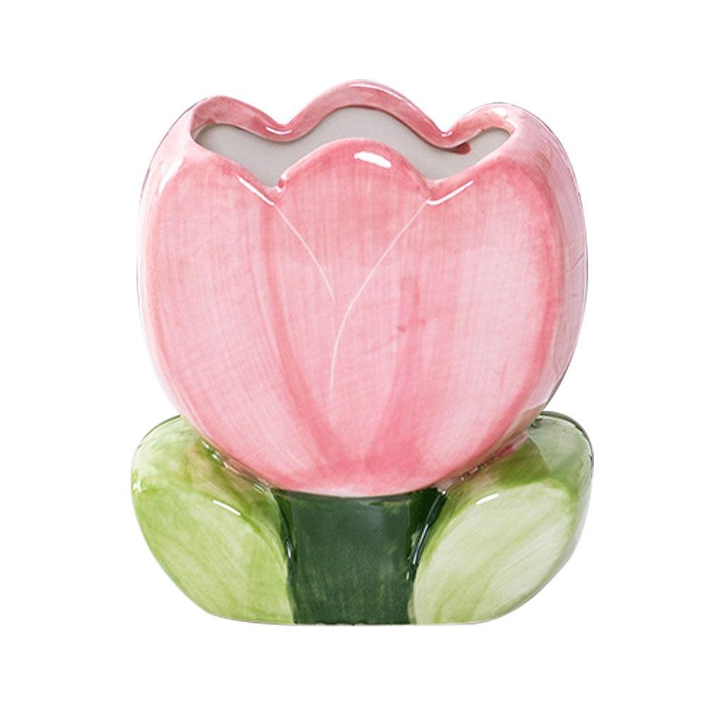 

Орнамент для робочого столу, керамічна ваза, тюльпан, пензлик для макіяжу, відро, високоякісна ручка рожевий