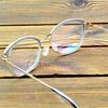 Transparent Cat-Eye Titanium Optical Glasses Frame – Lightweight Metal Eyewear with Elegant Gold Accents for Women