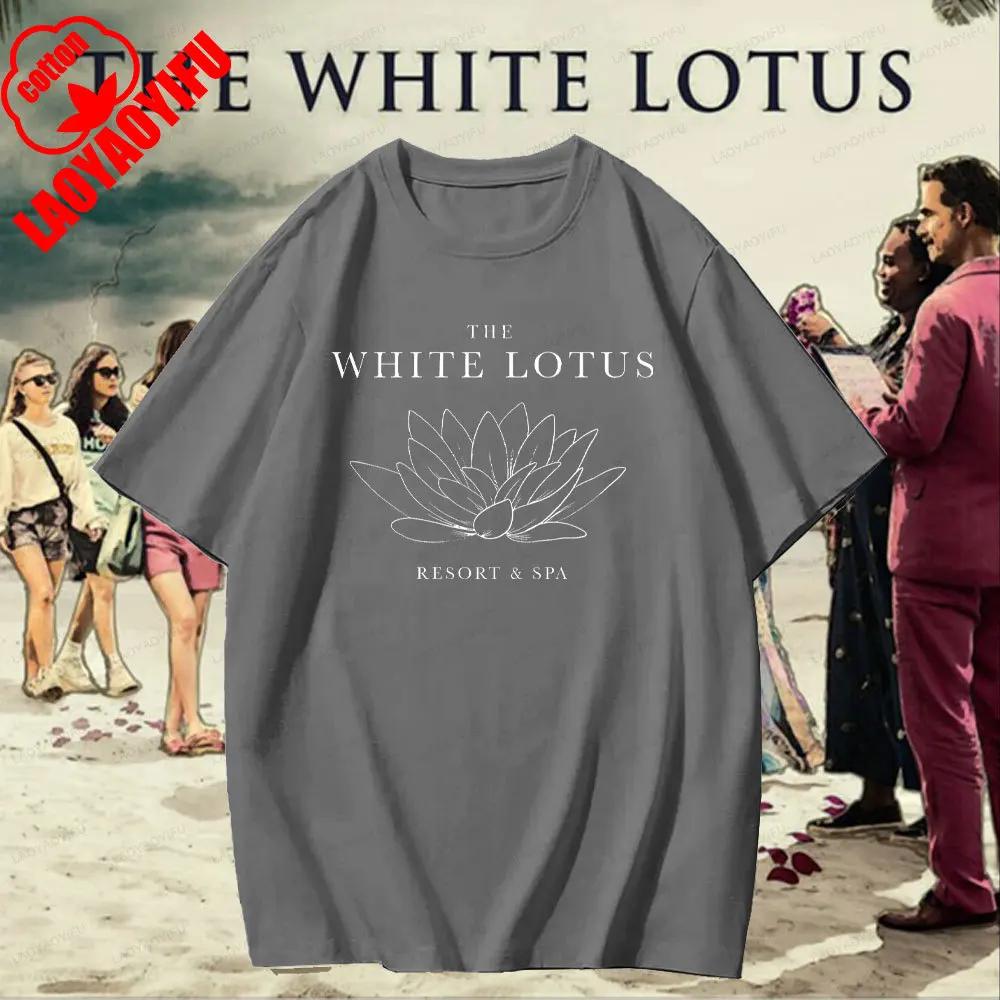 Funny The White Lotus Season Slogan TShirt 100 Cotton Crewneck Tee with Retro TV Show Patterns for Unisex and Women Shirts S
