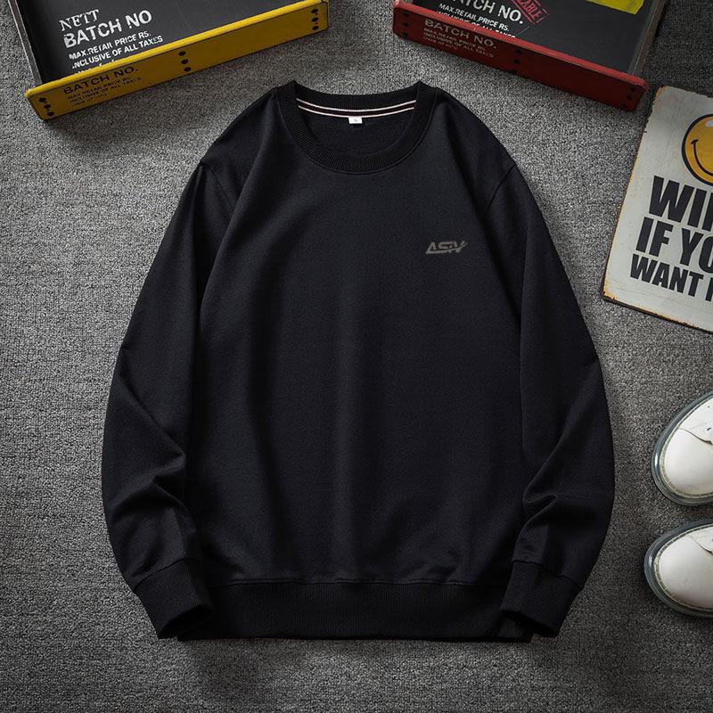 Men's Plus Size Thick Velvet Round Neck Hoodie - Autumn/Winter Trendy Loose Fit Long Sleeve Casual Top