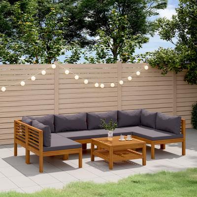 Vidaxl 7-Cz. Garden Lounge Set, With Cushions, Acacia