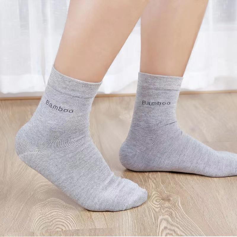 5Pairs/Lot New Men's Socks Natural Bamboo Fiber Socks Casual Business Antibacterial Breathable Mid Tube Socks Men's FastShipping