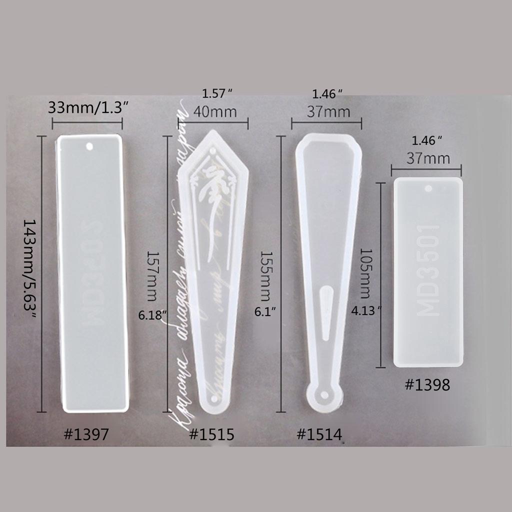 DIY Bookmark Mould Pipa Feather Rectangle Epoxy Resin Casting Mold for Craft Resin Casting Resin Mould Student Gift Tool