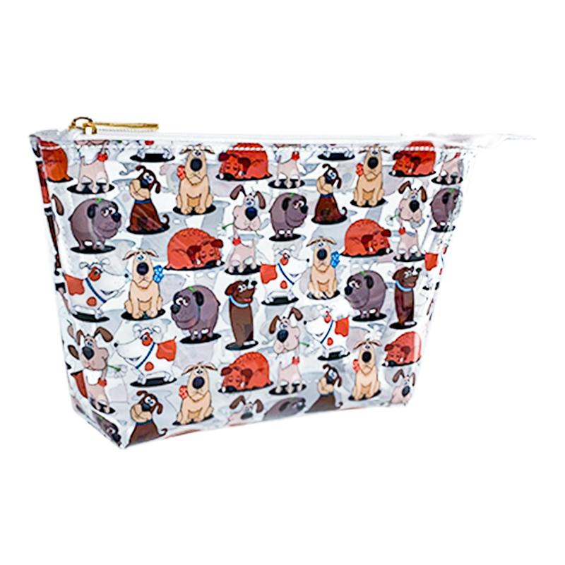 2024 Custom PVC Waterproof Dog Patterned Women s Travel Makeup Organizer Zipper Cosmetic Bag Toiletry Case Xs