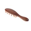 Golden Sandalwood Comb Head Meridian Comb Natural Sandalwood Long Handle Comb Multifunction Insert Teeth Massage Comb 22 Nails