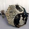 1 Stück Schwarz-Weiß-Katze Ying Yang Katze Automatisches Öffnungs- und Schließschirm - Leichtes 3-fach faltbares Design, Geeignet für Fans, Reisen, Täglichen Gebrauch - Von