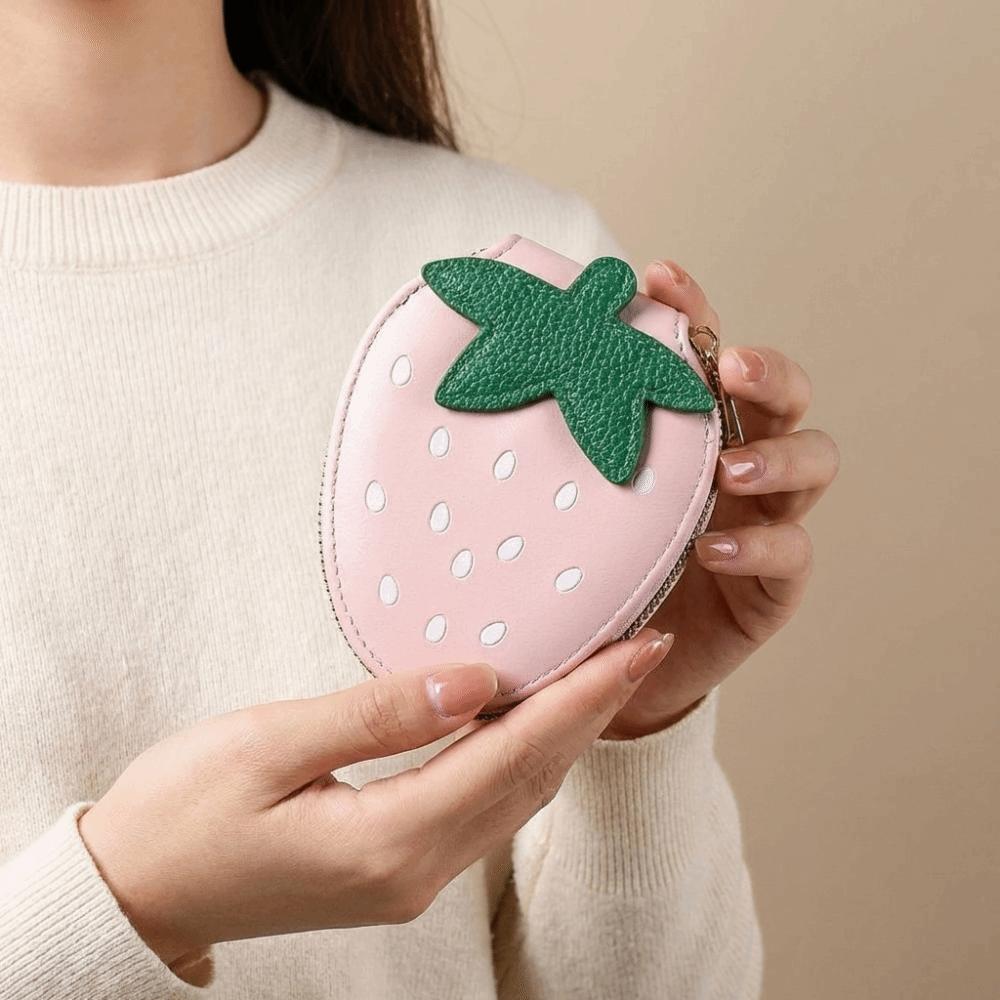 Fruit PU Leather Card Holder Multi-card Slot Storage Bag Fashion Strawberry Card Bag Girl