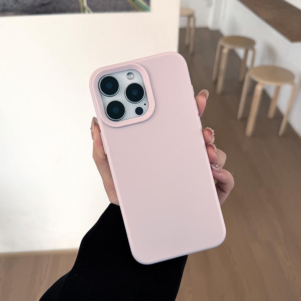 Applicable To Apple 17 Simple Solid Color Skin Feeling Mobile Phone Case Iphone15pro Silicone Anti-drop 13 All-inclusive Protective Case