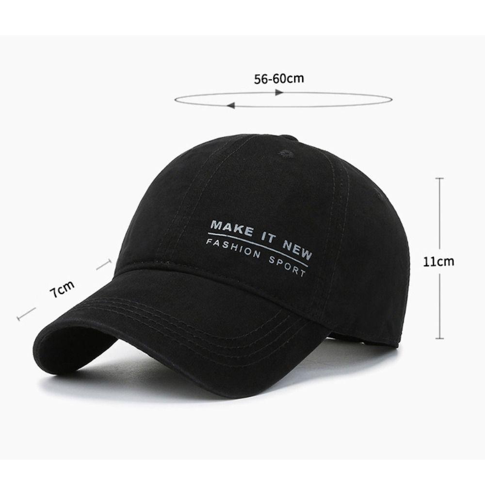 Letter Embroidery Visor Baseball Cap Adjustable Pure Cotton Peaked Cap Snapback Sun Protection Sunshade Hats