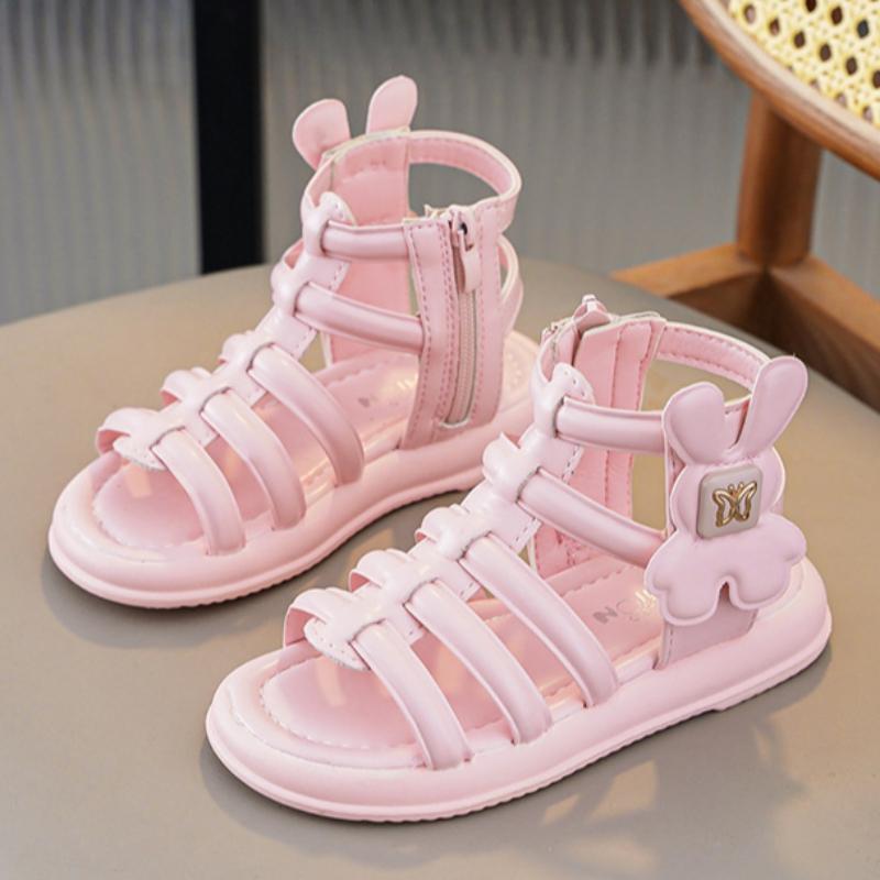 Girls' Sandals, Summer Children's Roman Shoes, Big Children's Soft Sole, Exposed Toe, Little Girls' Princess Shoes, Stylish