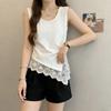 New Summer Women's Clothing with Irregular Design Lace French Sleeveless Tank Top T-Shirt