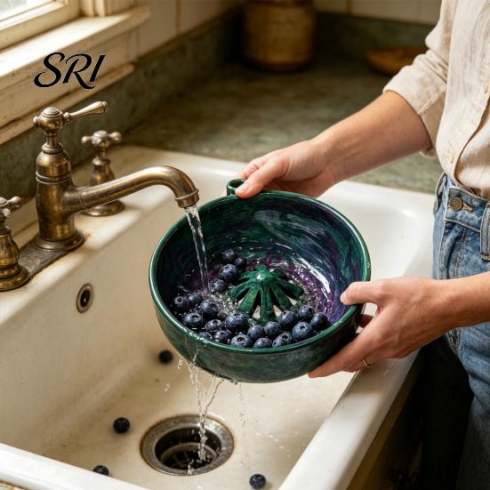 Fast Berry Cleaning Device Automatic Washing Bowl Self Spinning Fruit Washer with Quick Drain Non-scratch System Easy Clean Vortex Action Vegetable