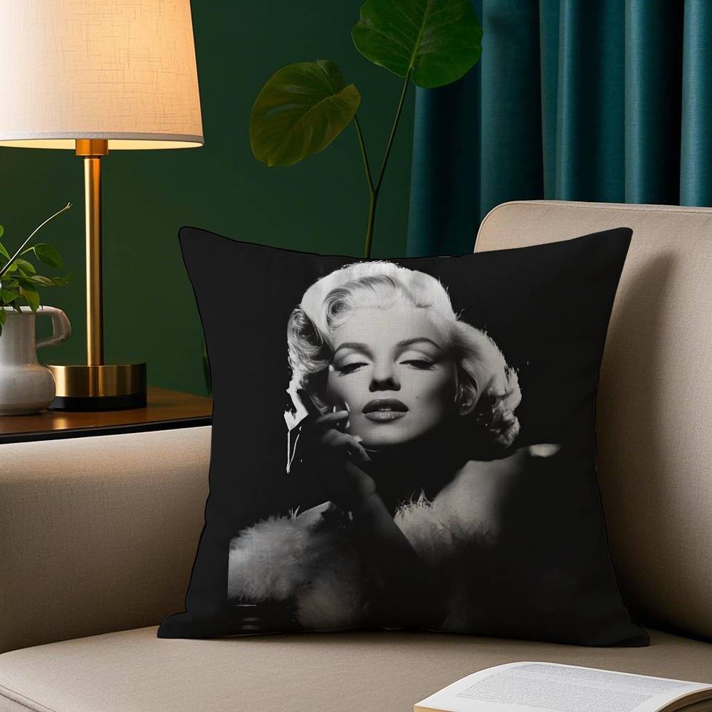 Engel Sänger M-Marilyns Kissenbezug Kurzplüsch Druck Kissenbezug Quadratische Wurfkissenbezüge Sofa Heimdeko