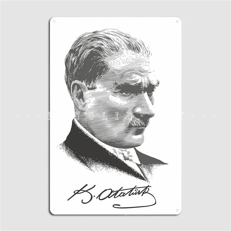 DORA Tin Sign Ataturk World Leader Metal Sign Pub Garage Plates Cinema Garage Customize Tin Sign Poster 20x30cm（7.8x11.8inch）