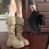 [Fanfna] 2025 Autumn New Two-wear Folded Height-increasing Knee Boots Women's Thick-soled Thin Stacked Knight Boots