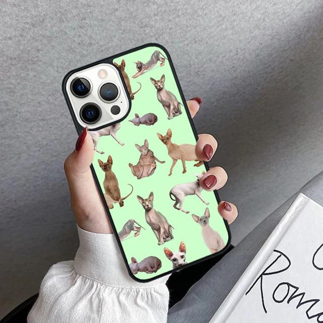 Custodia Cover per Telefono Gatto Sphynx per iPhone 17 Air 16 15 14 plus 11 12 13 pro max coque Shell Fundas