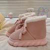 New Winter Warm Slippers Women Home Floor Shoes Soft Plush Lace-up Female Indoor Street Snow Boots Girls Platform Footwear