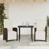 VidaXL Bistro Set with Cushions 3 Pcs, Chairs and Patio Table, Outdoor Backyard Terrace Furniture, Brown 3212542