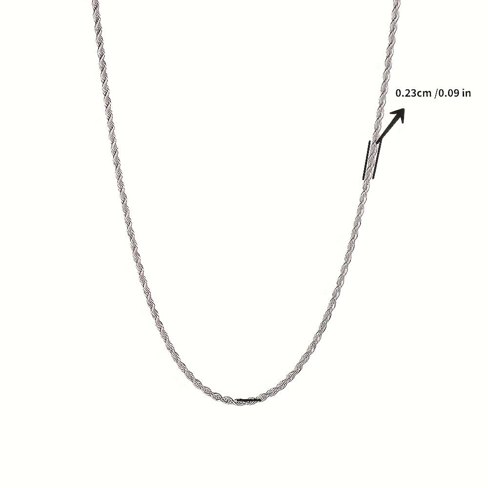 1pc Gorgeous Silvery Twisted Rope Chain Necklace, Long Sweater Chain - Perfect For DIY Pendant Necklace For Girls, DIY Necklace, 16"-30"