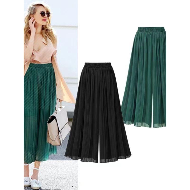 

Товары в наличии Новая полная девушка больших размеров Женские плиссированные свободные шифоновые брюки с широкими штанинами Black XL