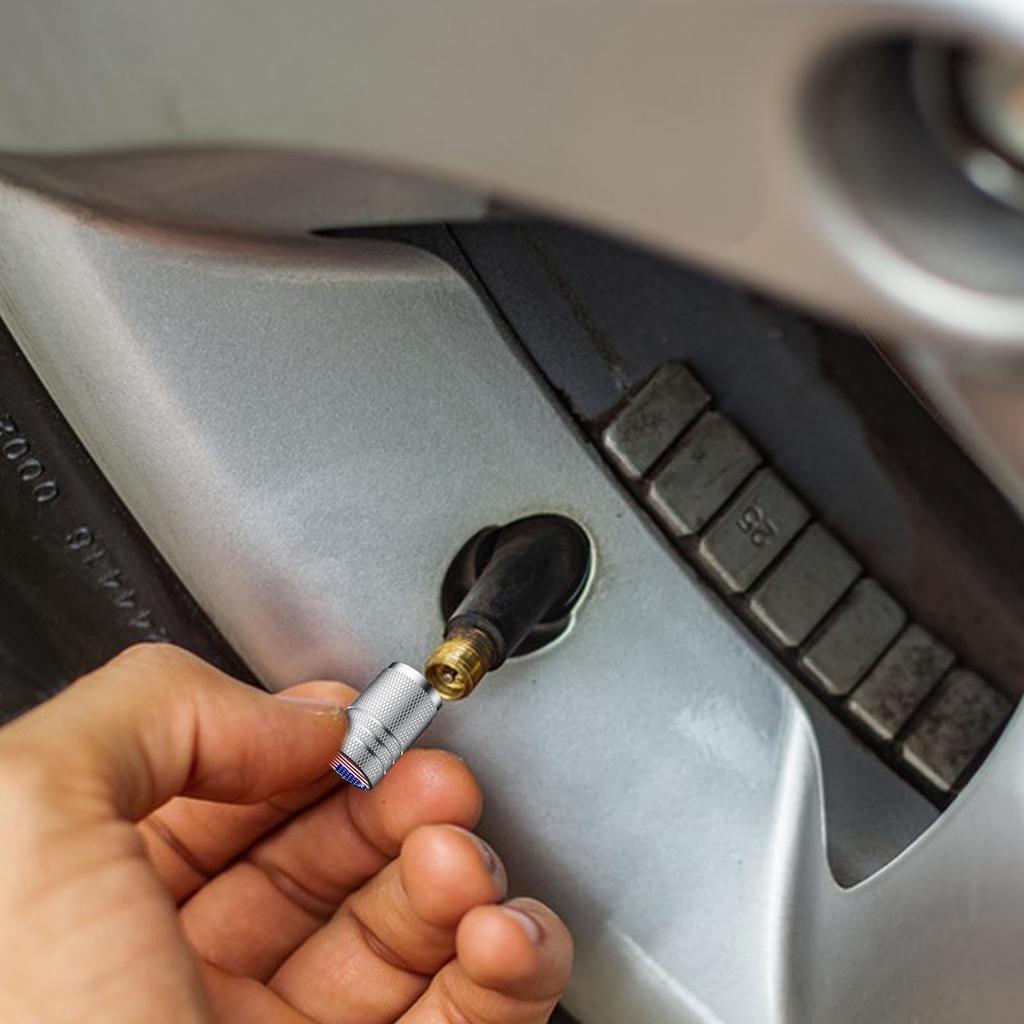 Aluminum Tire Valve Cap Set, Car Stem Cover - Proof 4 Piece Stem