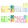 7PCS Drawing Templates Plastic Rulers Multi-Function Measuring Rulers Tools