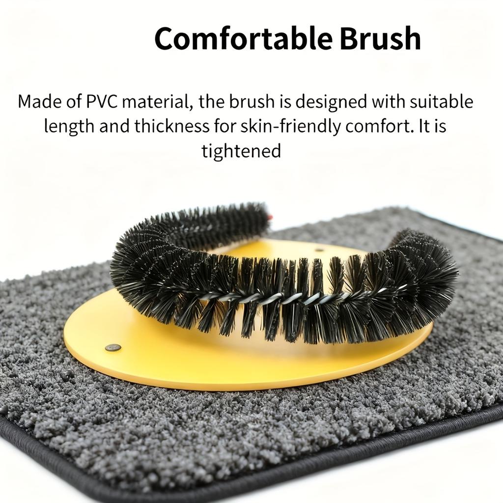 Arch Design Scratcher & Grooming Station | Heavy-Duty Nylon Brushes, Scratching Post & Massager for Indoor Cats, Soft Cushioned Surface