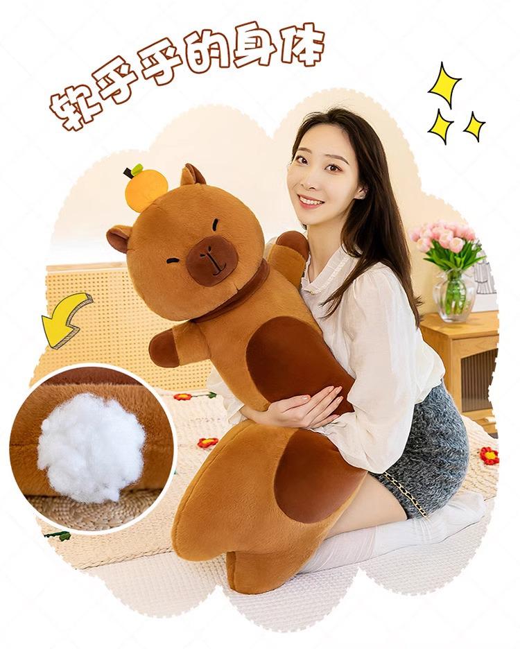 Capybara Long Body Pillow - Plush Toy and Sleeping Leg Cushion