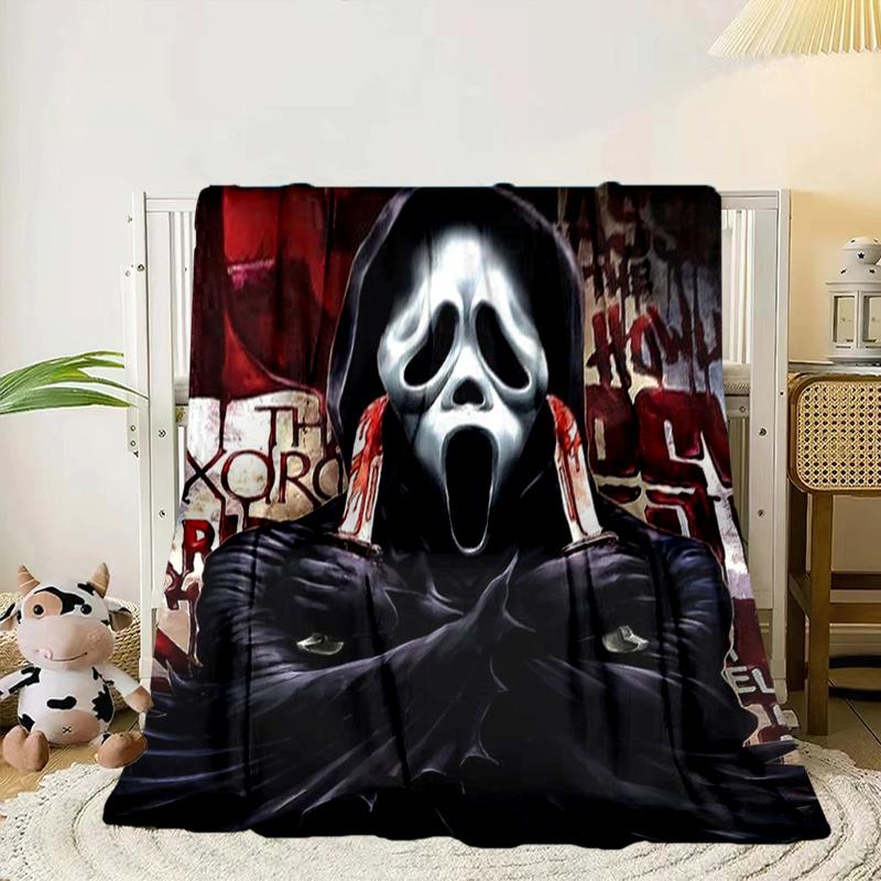 Scr-eam Horror Movie Blanket Flannel Blanket for bed, sofa, Camping, Hiking, Picnic Essentials, gift for family Fan gifts