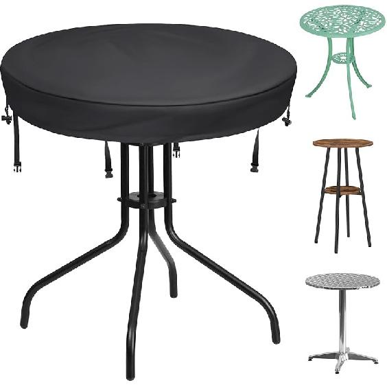Outdoor Round Table Cover - Waterproof Anti-UV Round Patio Table Cover - Fits Round Outdoor Table Up To 58-60 Inch