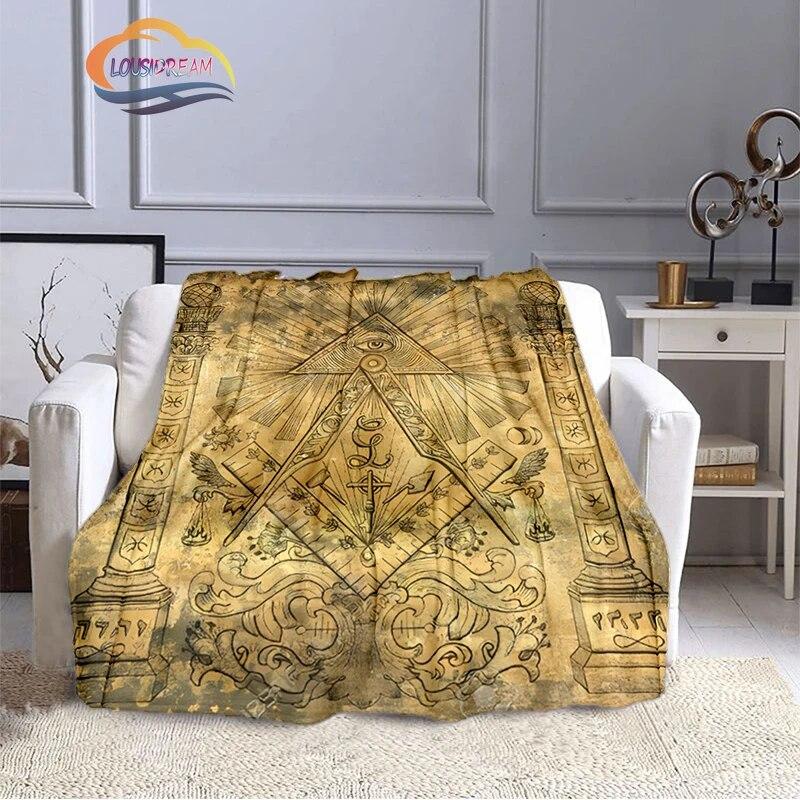 Fashion Northern Europe Freemasonry Blanket Masonic Portable Sofa  Freemason Flannel Warm Four Seasons Camping Blanket