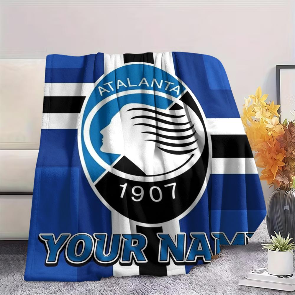 1pz Coperta in Flanella Personalizzata con Nome e Motivo Atalanta BC Adatta a Tutte le Stagioni per Arredamento Casa Calore e Comfort Regali Regalo per le Feste