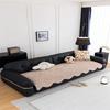 Vintage High-End Straight Sofa Cushion Autumn And Winter Plush Leather Sofa Special Cushion Fixed Anti-Slip Cover Cover Cloth