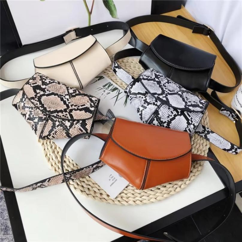 1 Pcs Fashionable Small Waist Bag Versatile Women Delicate Snake Skin Decorative Saddle Fashionable Sweater Belt Trendy