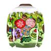 Men's Vintage Green Christmas Casual Three-dimensional Printed Zip-up Sweatshirt Pullover