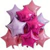 9 Stück 18 Zoll Rosa Lila Rosenrot Sternförmige Aluminiumfolienballons Geburtstagsfeier Dekorationen Hochzeiten Jubiläen Zubehör