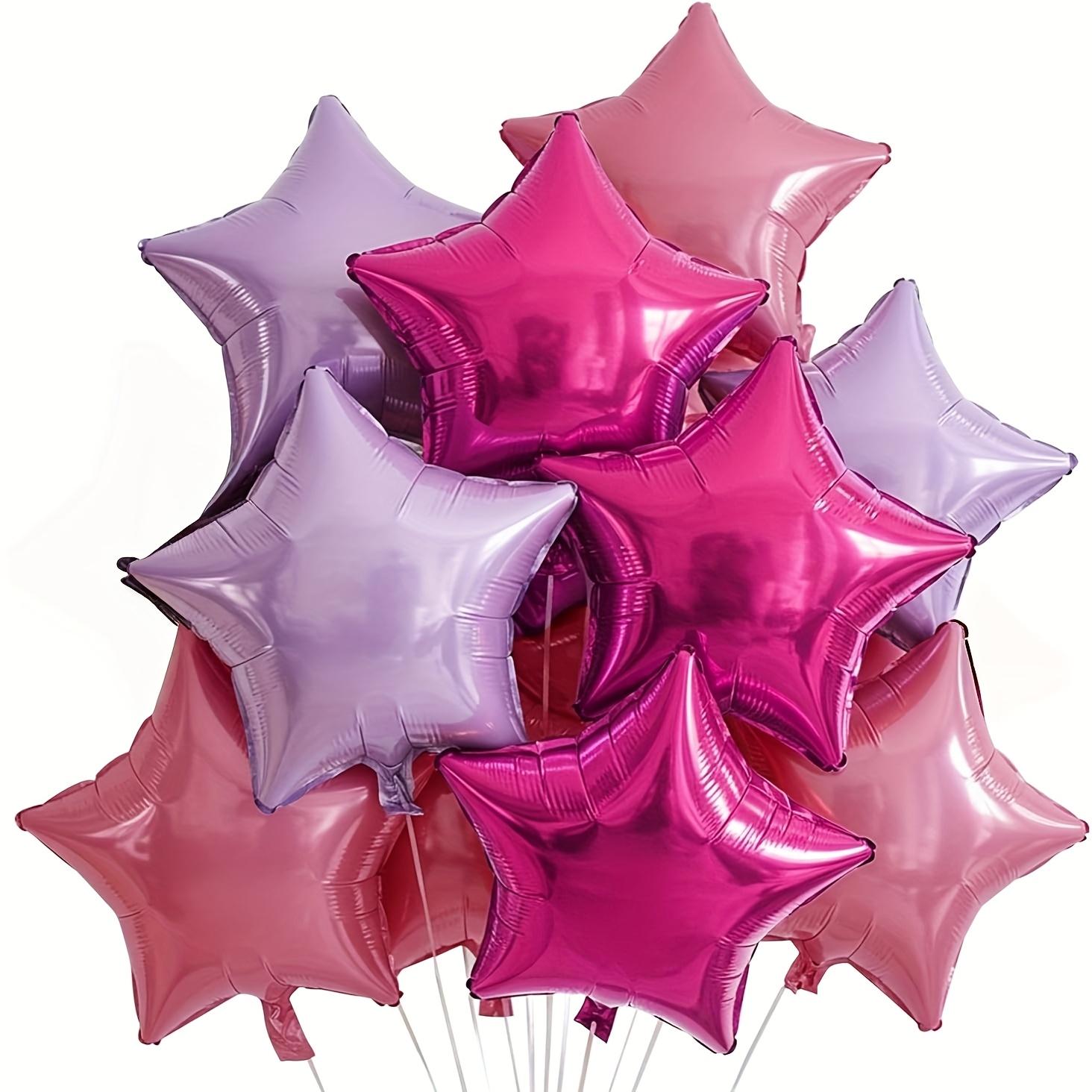 

9pcs 18-inch Pink Purple Rose Red Star-Shaped Aluminum Foil Balloons Birthday Party Decorations Weddings Anniversaries Supplies 18inch