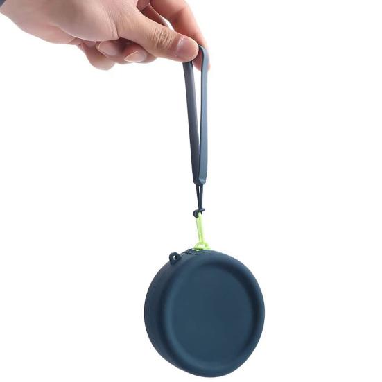 Dog Treat Pouch with Carabiner Kids Round Zipper Closure Pouch Earphone Storage Bag