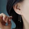 1PC Women's Simple Tassel Earrings Gold Steel Stud Earrings