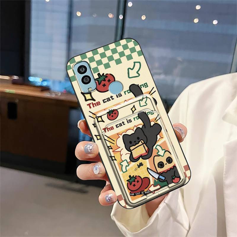 Waterproof Silicone Phone Case For Kyocera Android One S10/S9/KC-S304 Anti-knock Graffiti Cartoon Card slot Cute Durable