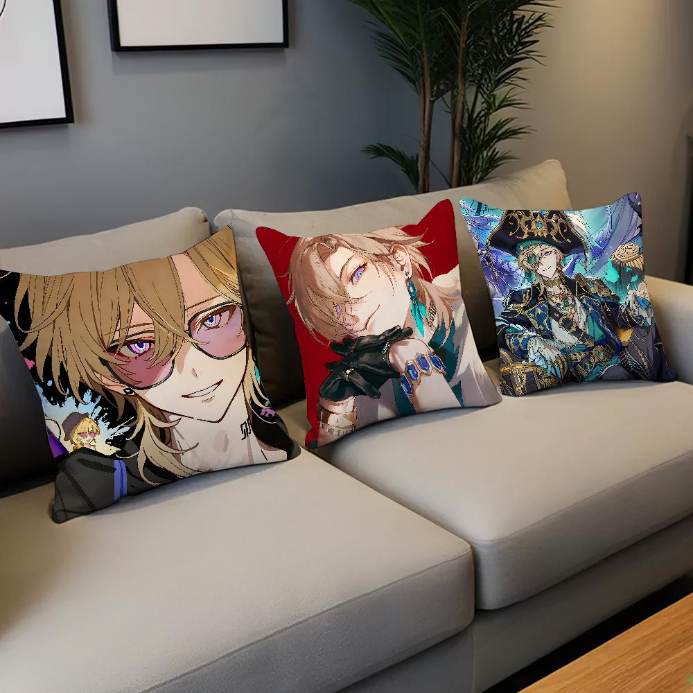 game Honkai Star Rail Aventurine cushion cover Comfortable soft Pillow Case for Sofa Living Room Home Decor Protective Covers