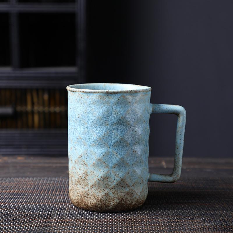 Retro Japanese Large-Capacity Ceramic Cup Coarse Pottery Coffee Cup Breakfast Cup Kiln Vintage Cup