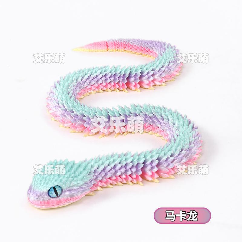 3D Printed Snake Figurine Desktop Ornament Toy, 45 for Home Decor