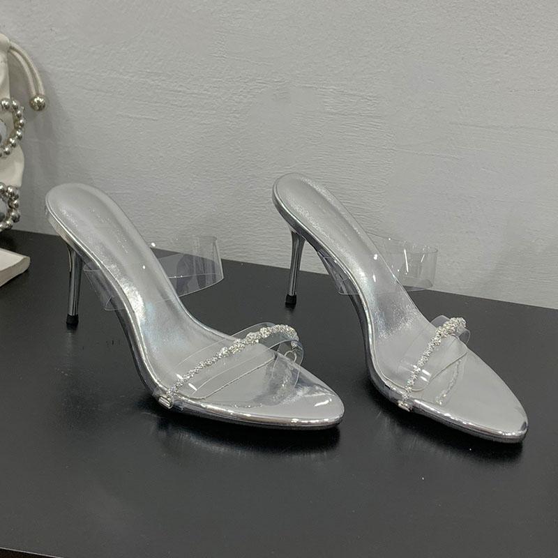 Mode Neu 2025 Pumps Pantoletten Damen Absätze Schuhe Luxus Mode Strasssteine Damen Runde Zehenpartie Schuhe Damen High Heels Schuhe Sandalen