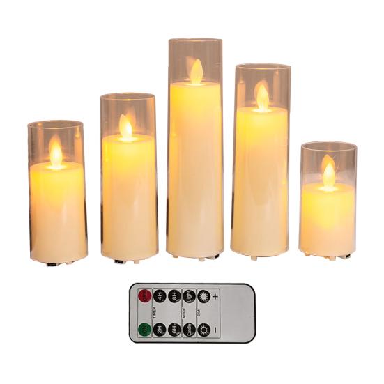 Flameless LED Candles with Remote Control Battery Operated Flickering Fake Pillar Candles Electric Warm Light for Wedding Holiday Home Decor