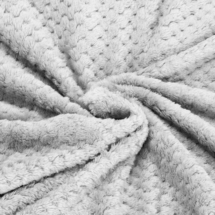Bettüberwurf - SPRINGOS® - Weiche warme Decke - 200x220 cm - 100% Polyester - Hellgrau